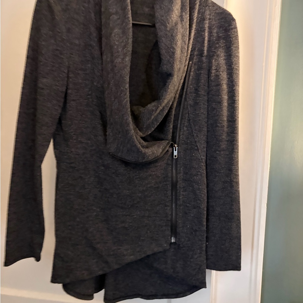 Forever 21 Charcoal Cowl Neck Sweater with Zipper